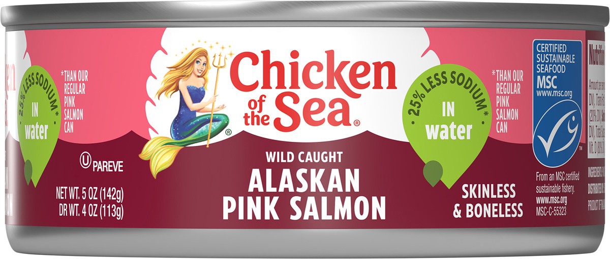 slide 2 of 4, Chicken of the Sea Wild Caught Alaskan Pink Salmon, 25% Less Sodium 5 oz, 5 oz