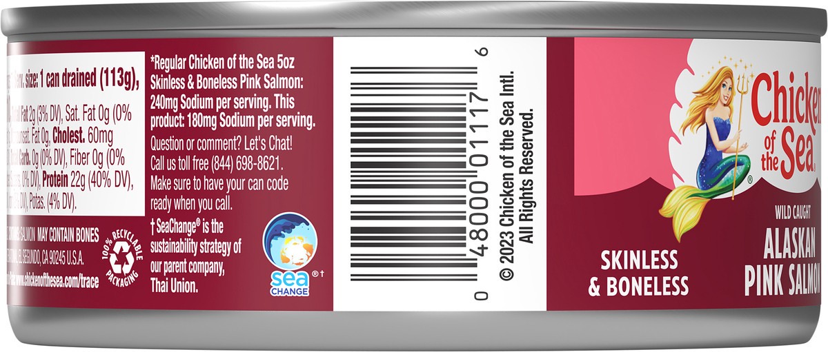 slide 3 of 4, Chicken of the Sea Wild Caught Alaskan Pink Salmon, 25% Less Sodium 5 oz, 5 oz