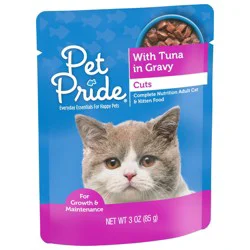 Pet Pride Tuna In Gravy Cuts Wet Cat Food Pouch