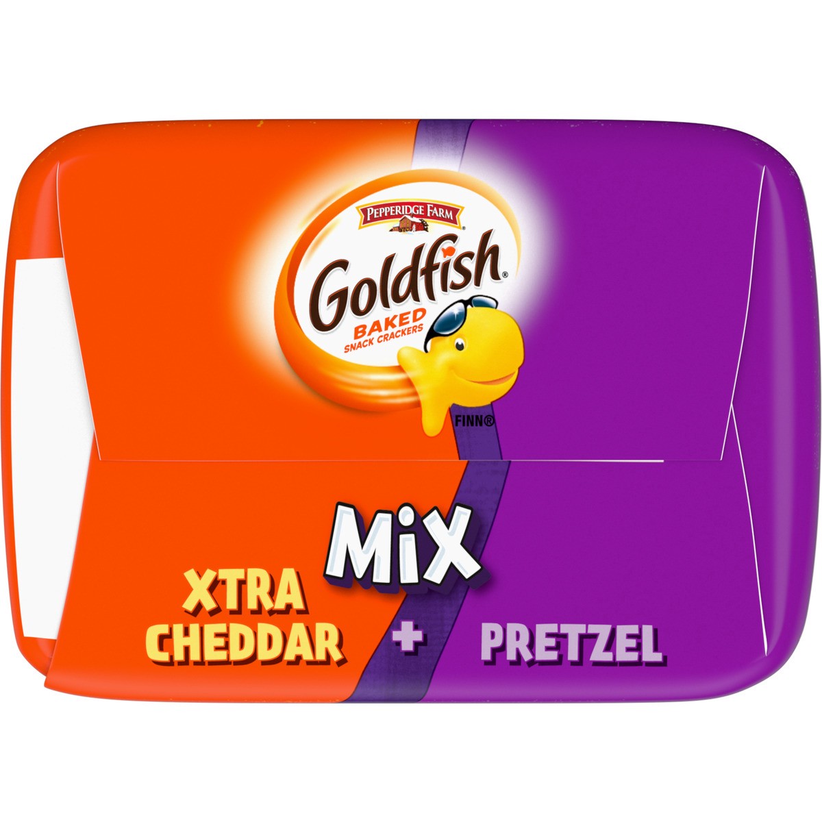 slide 10 of 11, Goldfish Mix Pretzel + Flavor Blasted Xtra Cheddar Cheese Crackers, 6.6 Oz Bag, 6.600 oz