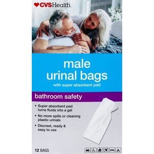 slide 1 of 1, CVS Health Male Urinal Bag, 12 Ct, 1 ct