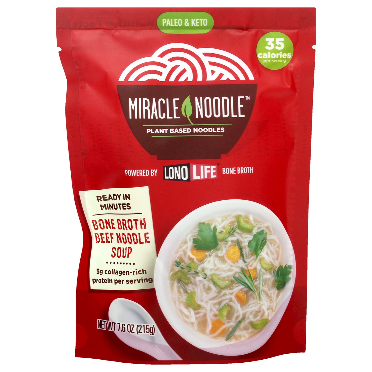 slide 1 of 9, Miracle Noodle Bone Broth Beef Noodle Soup 7.6 oz,