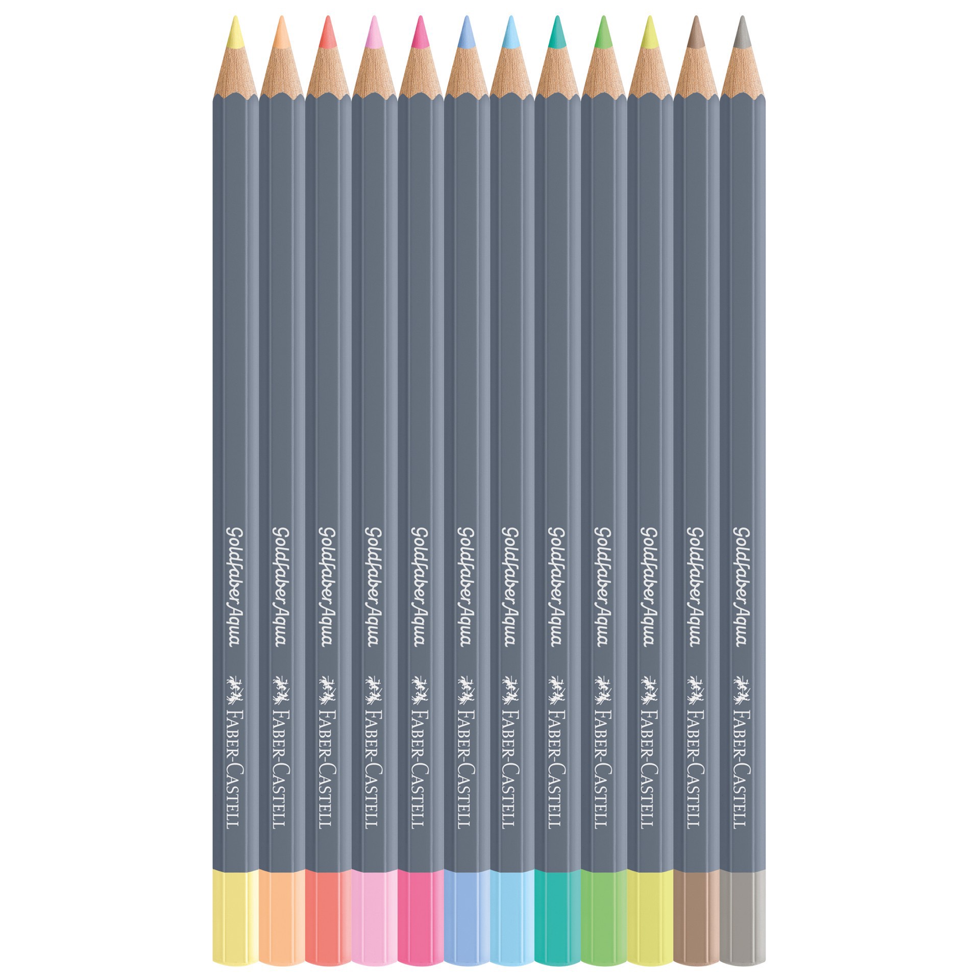 slide 2 of 6, Faber-Castell Goldfaber Aqua 12 Color Pastel Watercolor Pencil Set, 3.3 mm