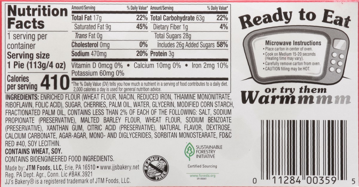 slide 11 of 14, JJ's Bakery Lightly Glazed Cherry Pie 4 oz, 4 oz