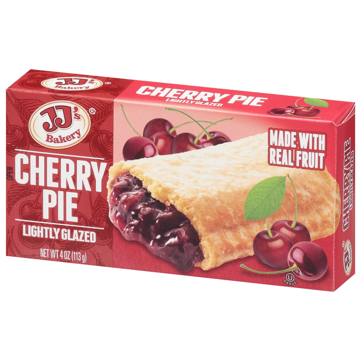 slide 3 of 14, JJ's Bakery Lightly Glazed Cherry Pie 4 oz, 4 oz
