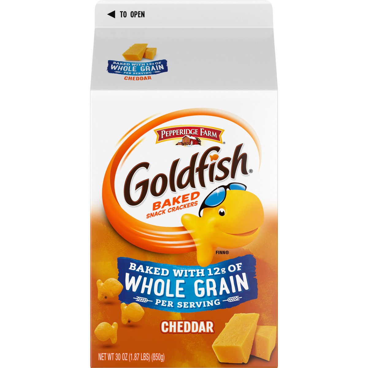 slide 3 of 11, Goldfish Baked with Whole Grain Cheddar Crackers, 30 oz