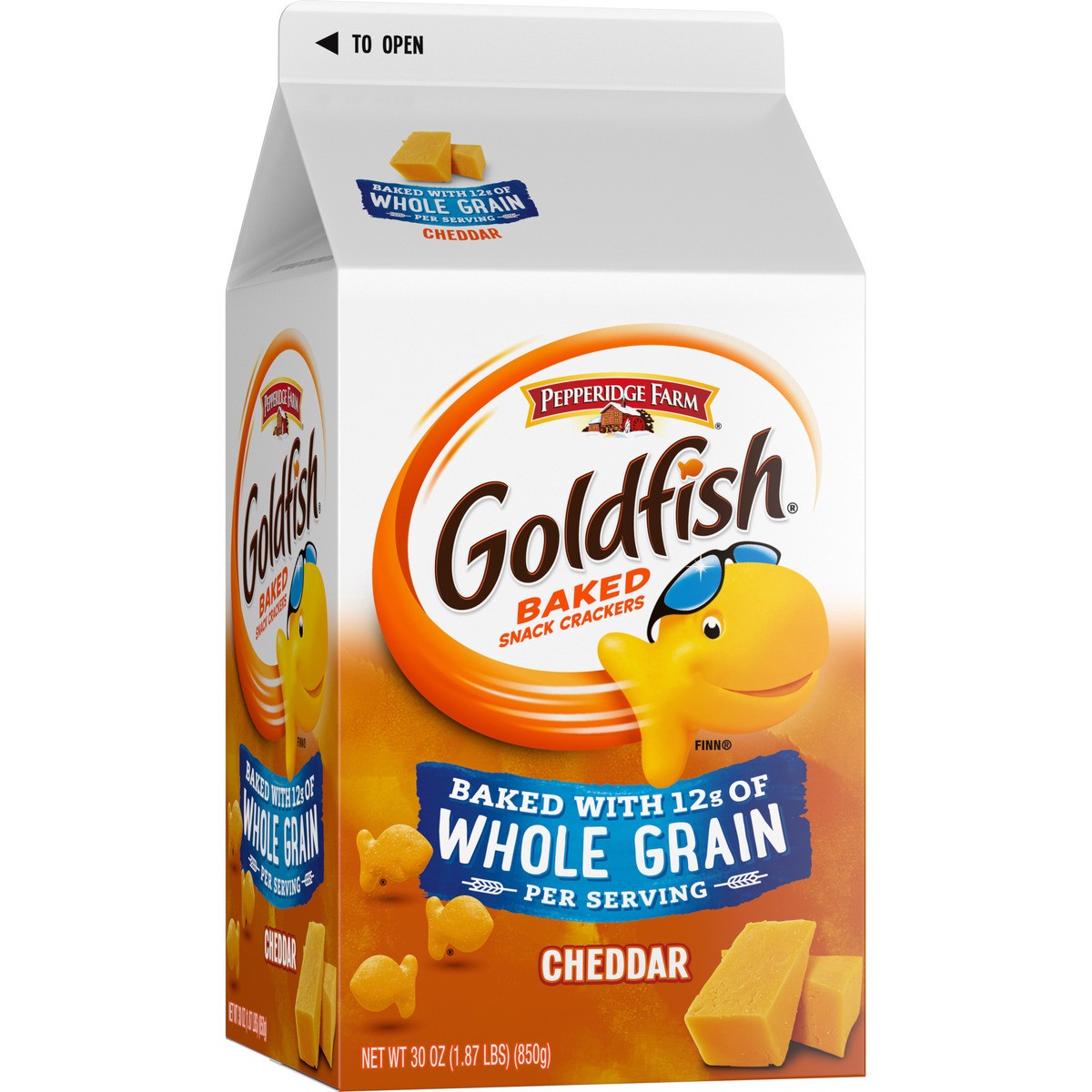 slide 10 of 11, Goldfish Baked with Whole Grain Cheddar Crackers, 30 oz