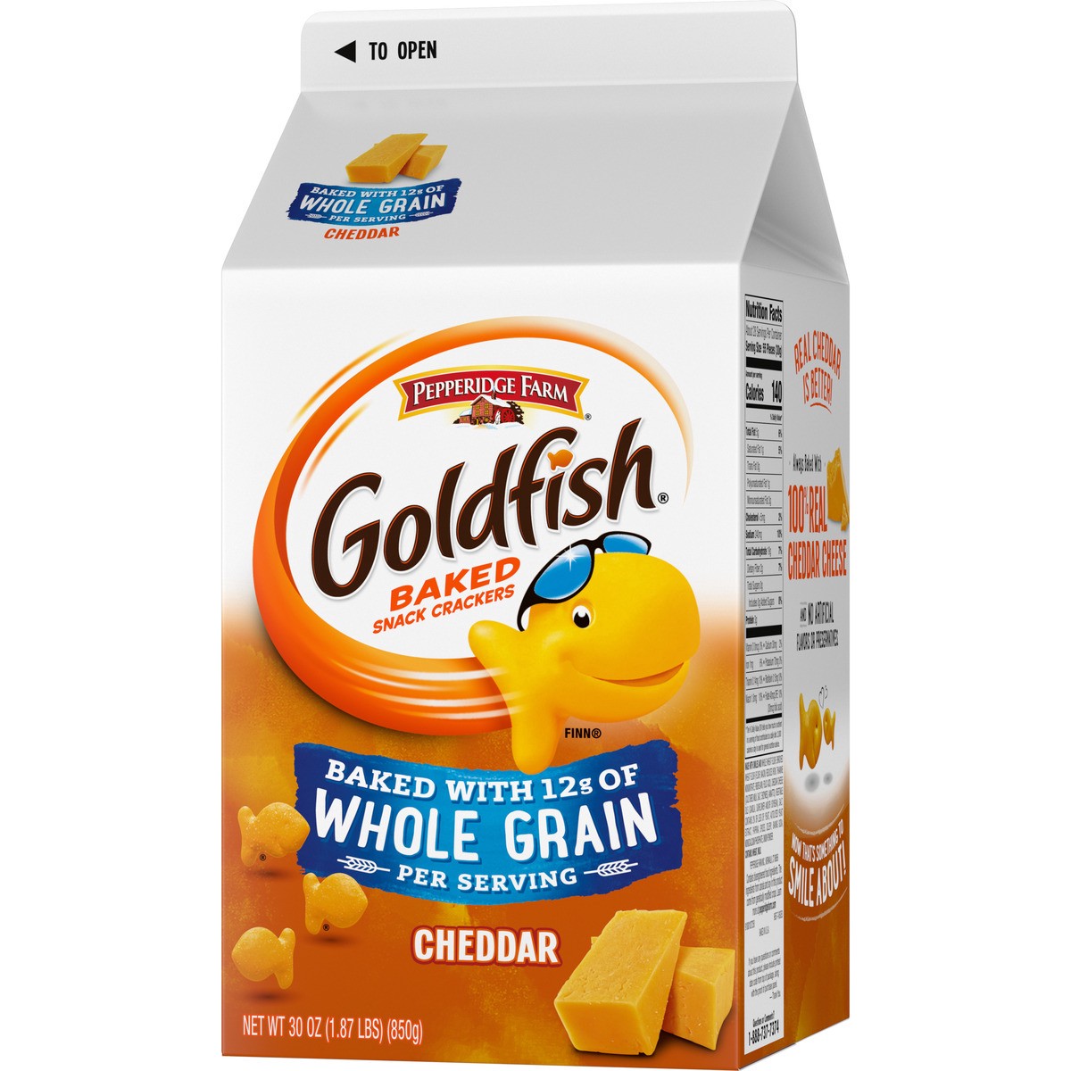 slide 7 of 11, Goldfish Baked with Whole Grain Cheddar Crackers, 30 oz
