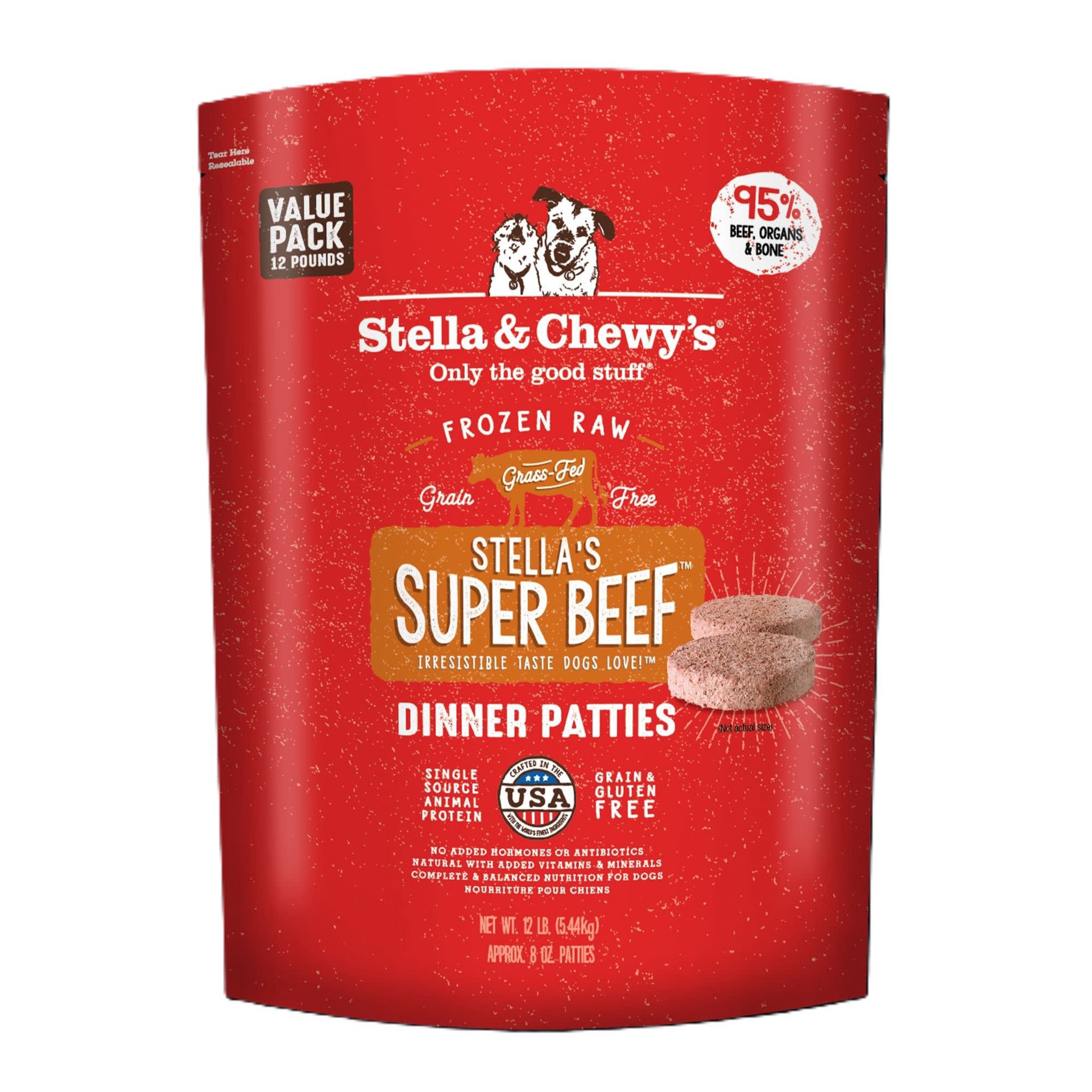 slide 1 of 1, Stella & Chewy's Stellas Super Beef Dinner Fr, 12 lb