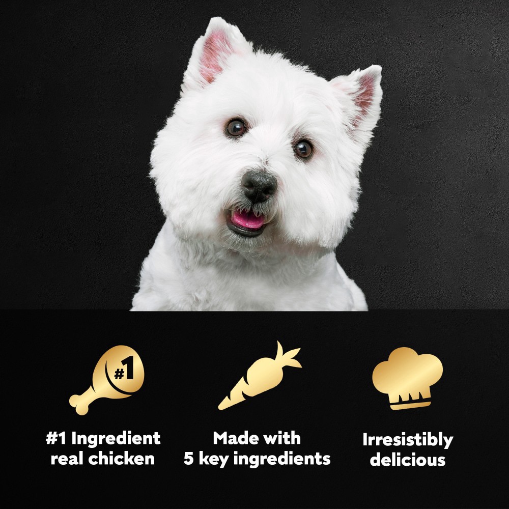 slide 4 of 5, Cesar Simply Crafted Chicken, Carrots, Potatoes & Peas Canine Cuisine Complement 8.81 oz, 8.82 oz