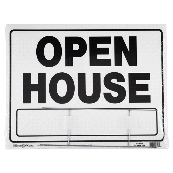 slide 1 of 1, Hillman Open House Sign with Frame, 20'' x 24'', 24 in
