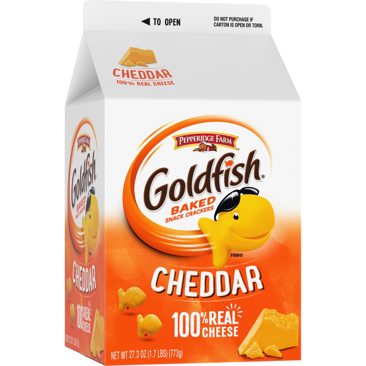 slide 10 of 12, Goldfish Cheddar Cheese Crackers, 27.3 Oz Carton, 27.300 oz