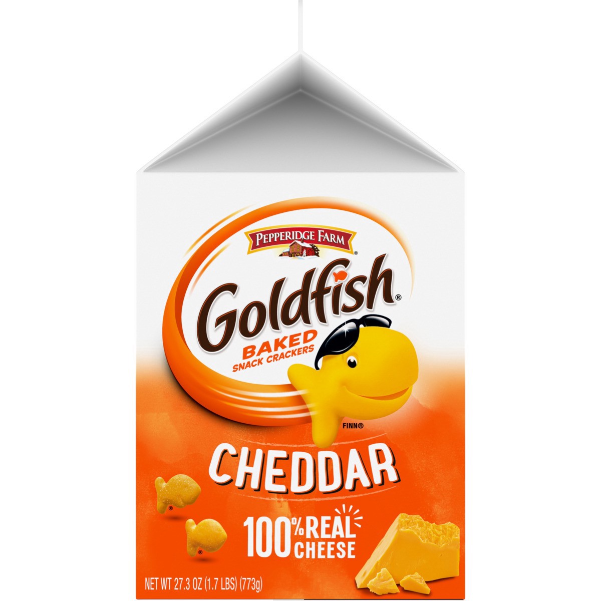 slide 6 of 12, Goldfish Cheddar Cheese Crackers, 27.3 Oz Carton, 27.300 oz