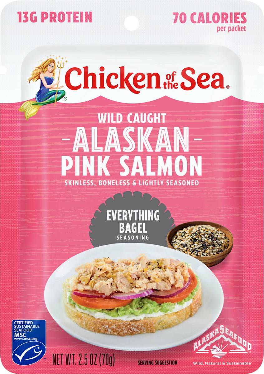 slide 6 of 8, Chicken of the Sea Wild Caught Alaskan Pink Salmon Packet, Everything Bagel Seasoning 2.5 oz, 2.5 oz