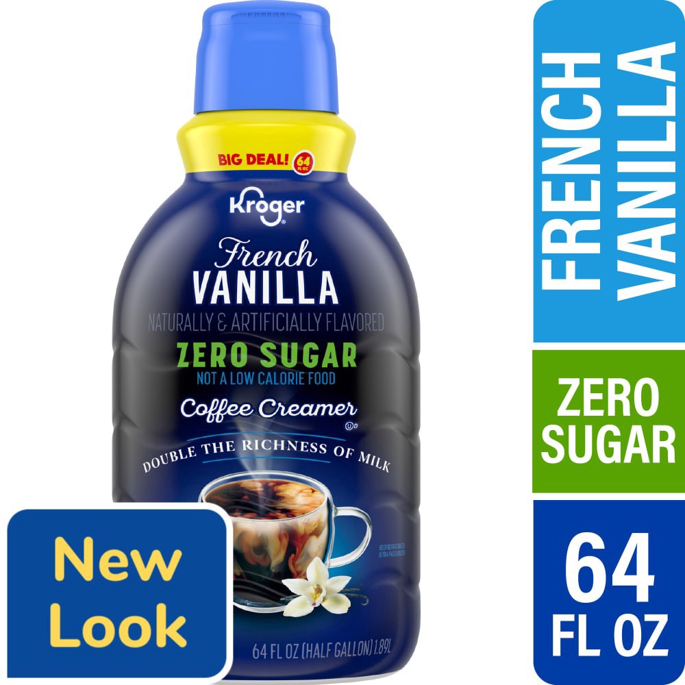 slide 1 of 4, Kroger® Zero Sugar French Vanilla Coffee Creamer BIG DEAL!, 64 fl oz