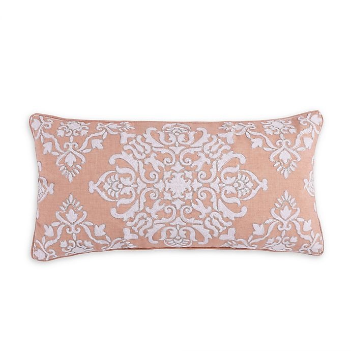 slide 1 of 1, Levtex Home Darcy Pieced Medallion Oblong Throw Pillow - Coral, 1 ct