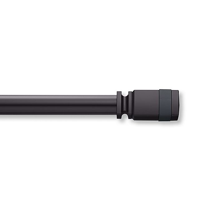 slide 1 of 1, Cambria Vista Prism 36 to Adjustable Single Curtain Rod Set - Black, 72 in