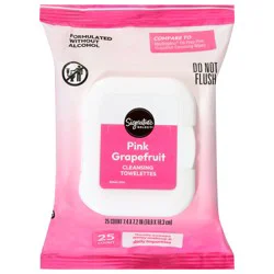 Signature Select/Care Cleansing Towelettes - Pink Grapefruit - 25 Count
