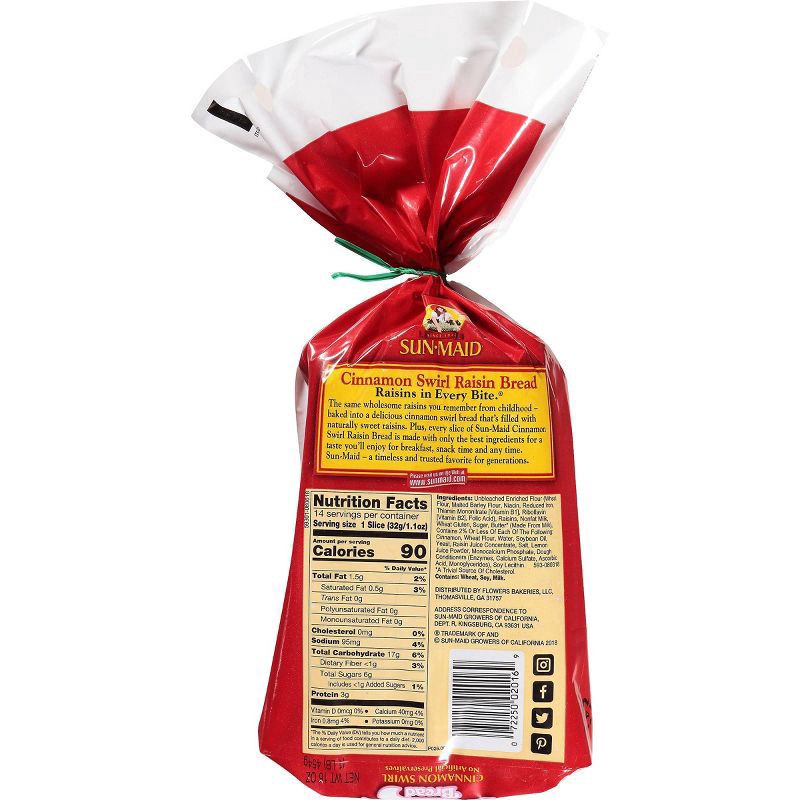 slide 12 of 13, Sun-Maid Cinnamon Swirl Raisin Bread, Cinnamon Raisin Bread, 16 oz Loaf, 16 oz