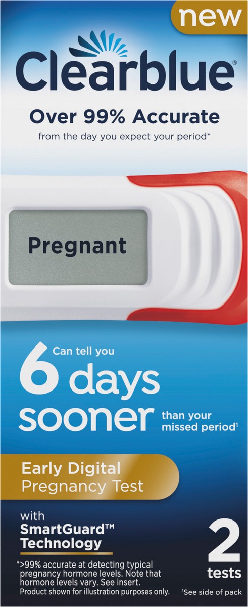 slide 5 of 8, Clearblue Early Digital Pregnancy Test, Early Detection at Home Pregnancy Test, 2 Ct, 1 ct