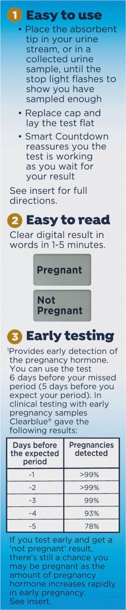 slide 6 of 8, Clearblue Early Digital Pregnancy Test, Early Detection at Home Pregnancy Test, 2 Ct, 1 ct