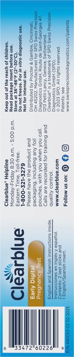 slide 3 of 8, Clearblue Early Digital Pregnancy Test, Early Detection at Home Pregnancy Test, 2 Ct, 1 ct