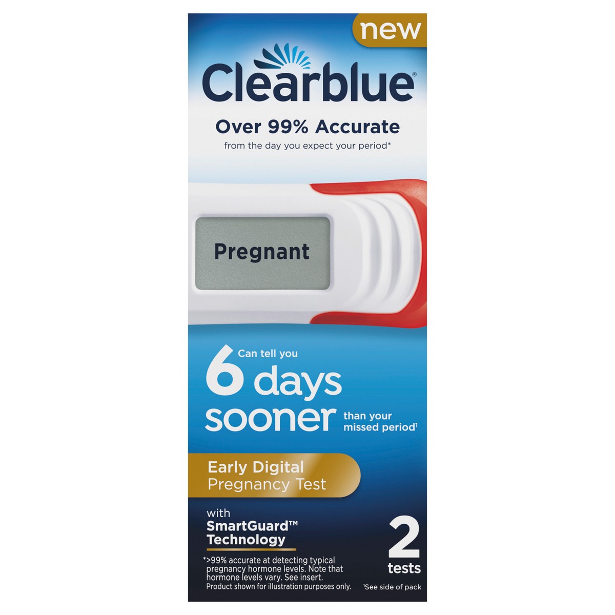 slide 7 of 8, Clearblue Early Digital Pregnancy Test, Early Detection at Home Pregnancy Test, 2 Ct, 1 ct