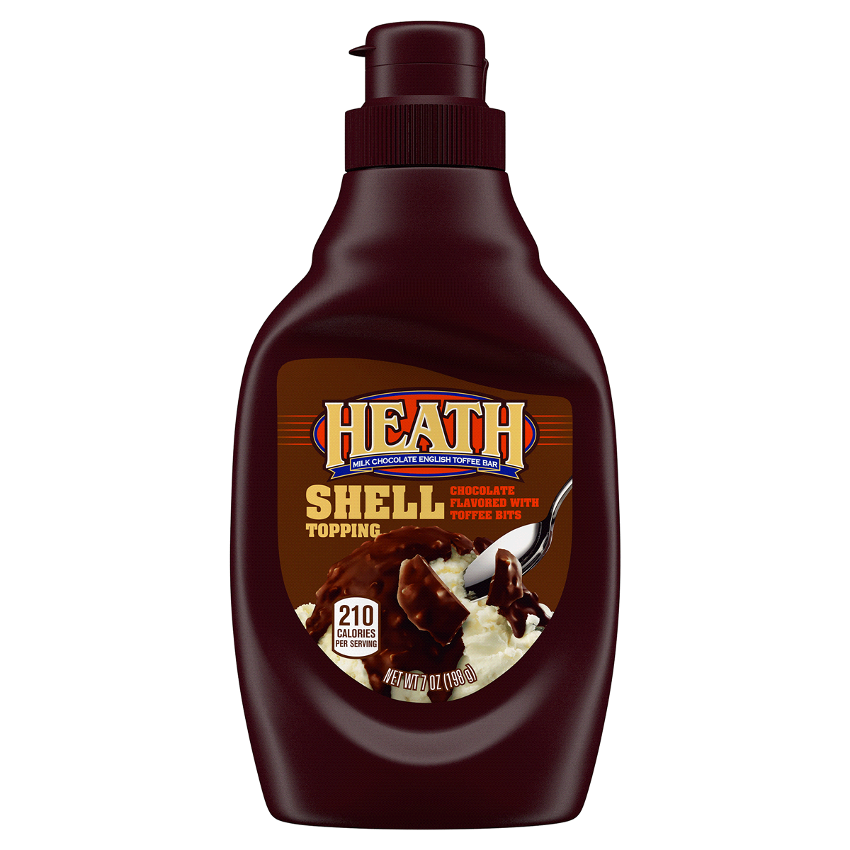 slide 1 of 5, Heath Chocolatey English Toffee Shell Topping Bottle, 7 oz, 7 oz