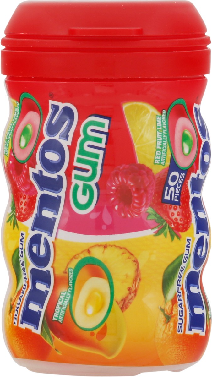 slide 7 of 9, Mentos Sugar Free Red Fruit Lime Tropical Gum 50 Pieces, 50 ct