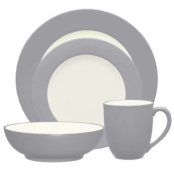 slide 1 of 1, Noritake Colorwave Rim Place Setting - Slate, 4 ct