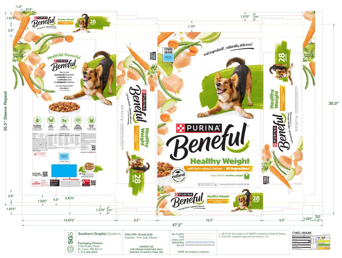 slide 8 of 14, Beneful Purina Beneful Healthy Weight With Farm-Raised Chicken Natural Dog Food Dry Formula With Added Vitamins, Minerals and Nutrients, 28 lb