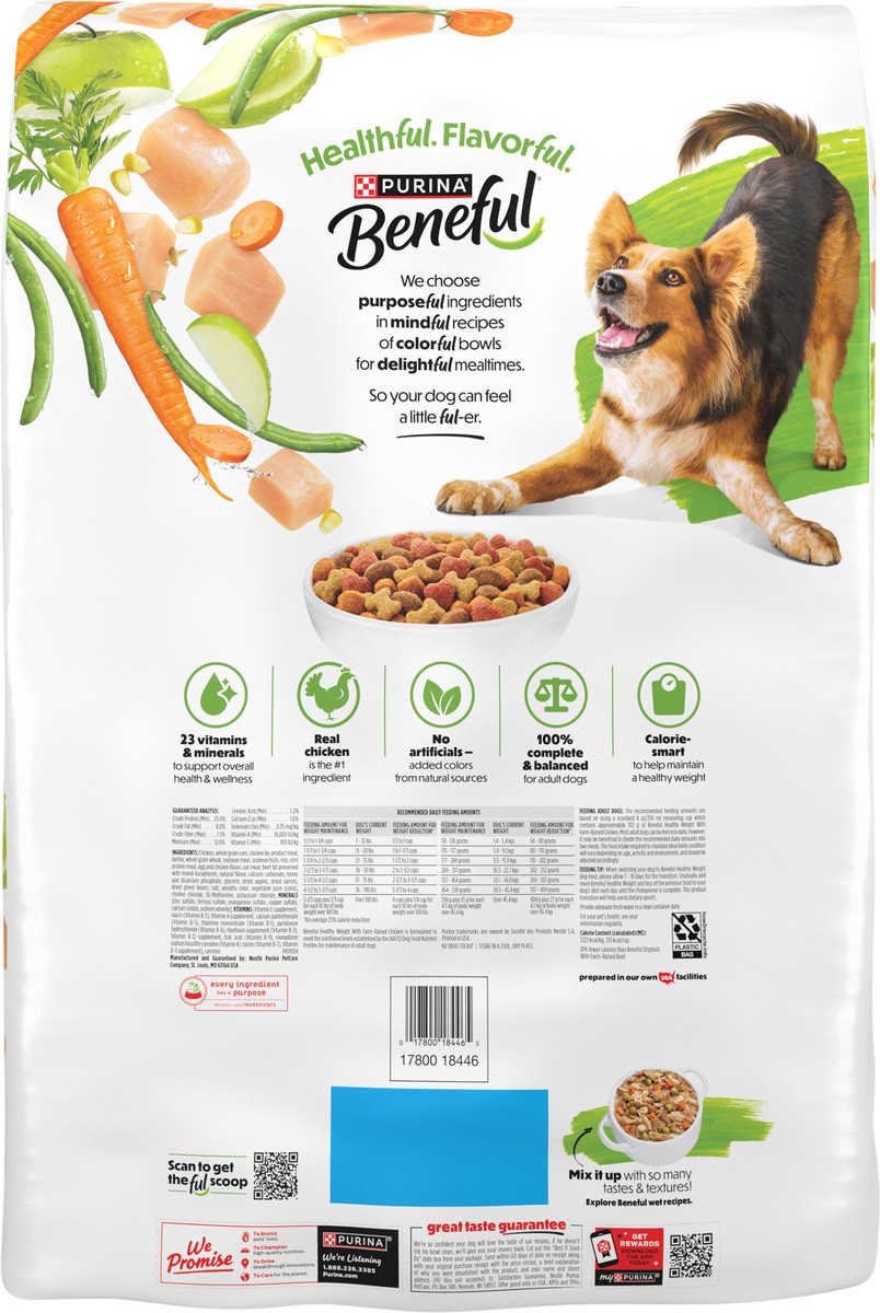 slide 3 of 14, Beneful Purina Beneful Healthy Weight With Farm-Raised Chicken Natural Dog Food Dry Formula With Added Vitamins, Minerals and Nutrients, 28 lb