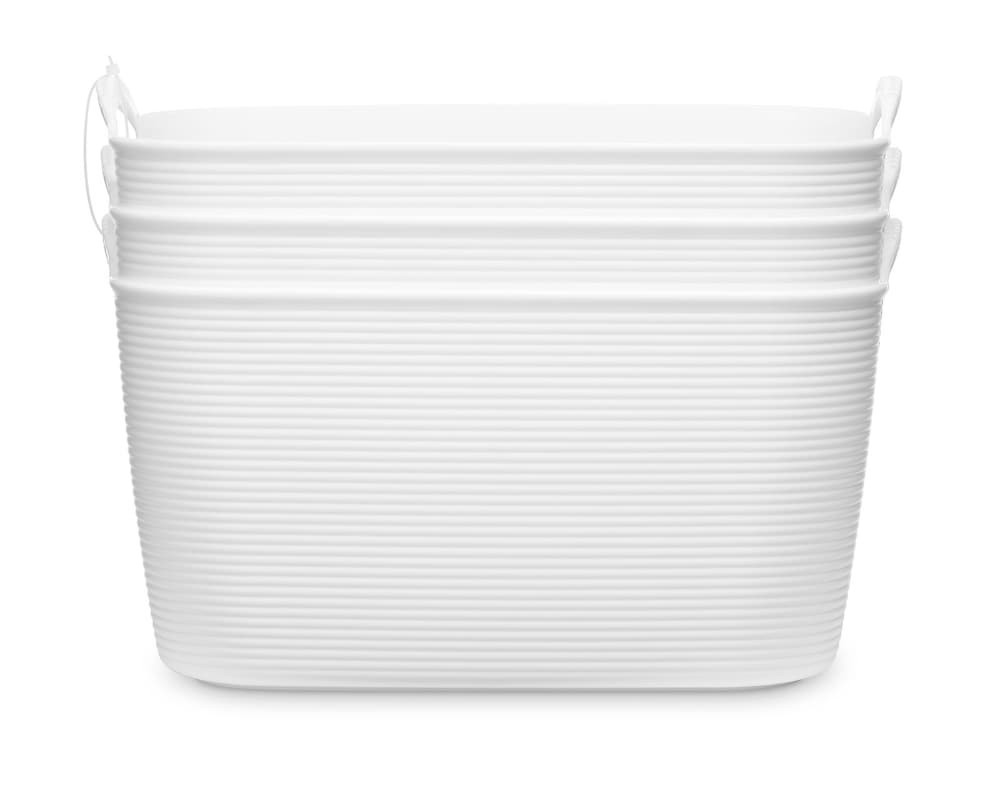 slide 2 of 2, Everyday Living Ribbed Medium Bins - White, 3 ct