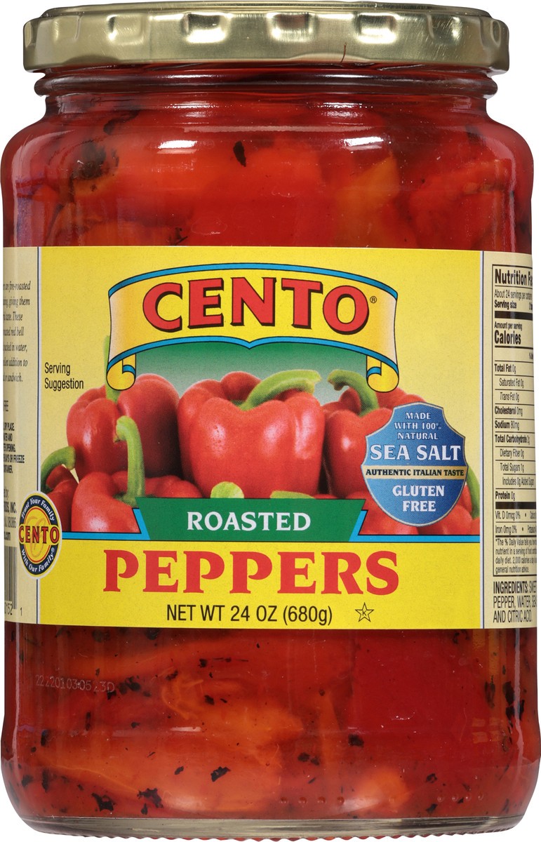 slide 11 of 12, Cento Gluten Free Roasted Peppers 24 oz, 24 oz