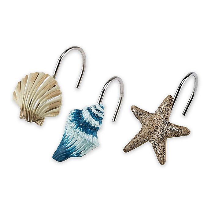 slide 1 of 1, Avanti Blue Lagoon Shower Hooks, 12 ct