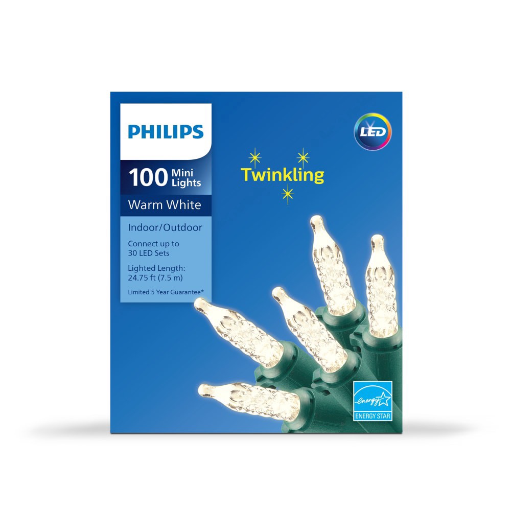 slide 3 of 6, Philips LED Create Motion Twinkling 100 Mini Lights, Warm White, 24.7 ft ltd