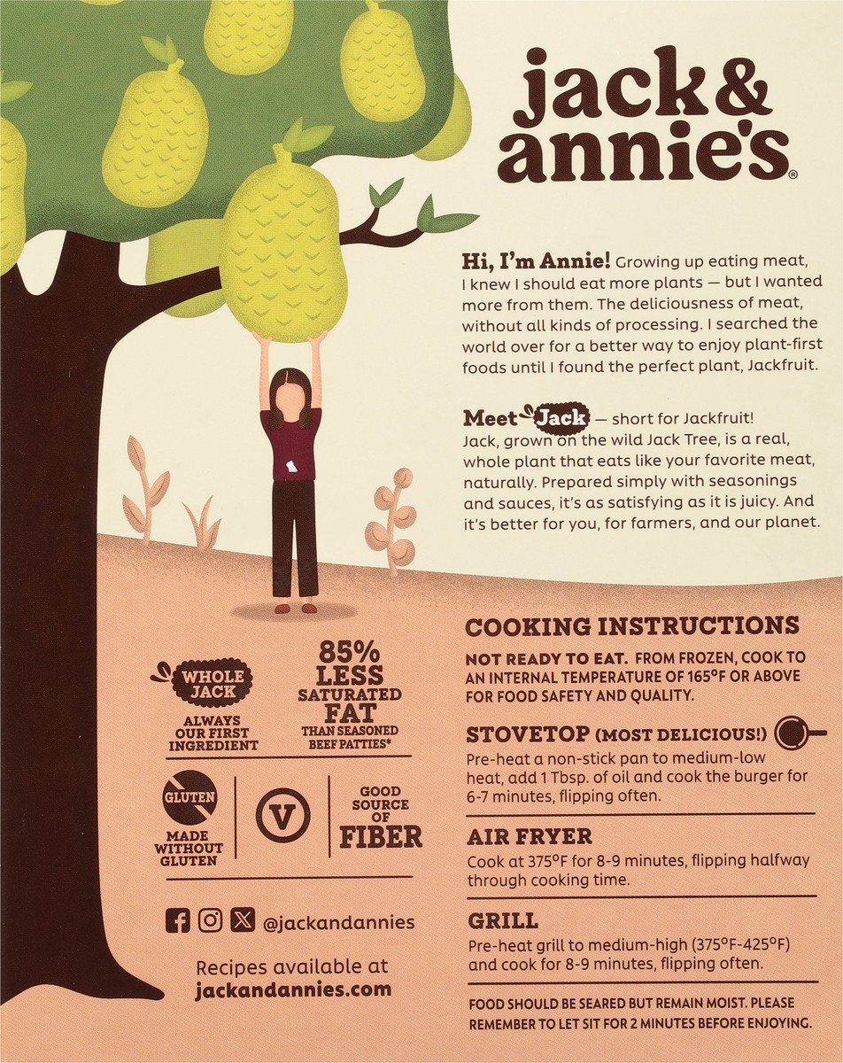 slide 9 of 15, Jack & Annie's Classic Jackfruit Burgers 4 ea, 4 ct