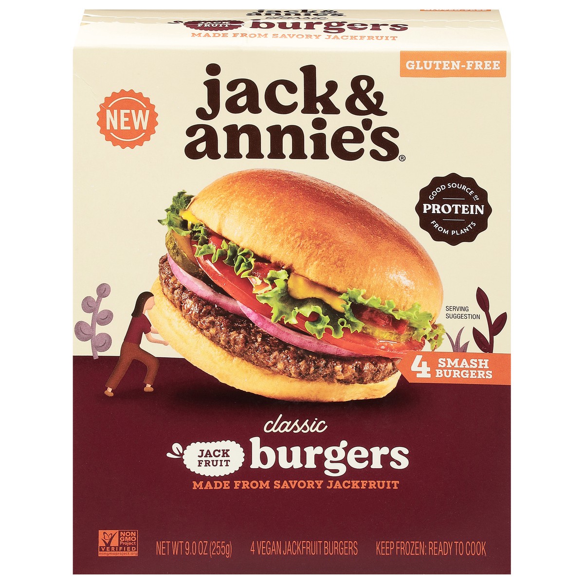 slide 5 of 15, Jack & Annie's Classic Jackfruit Burgers 4 ea, 4 ct