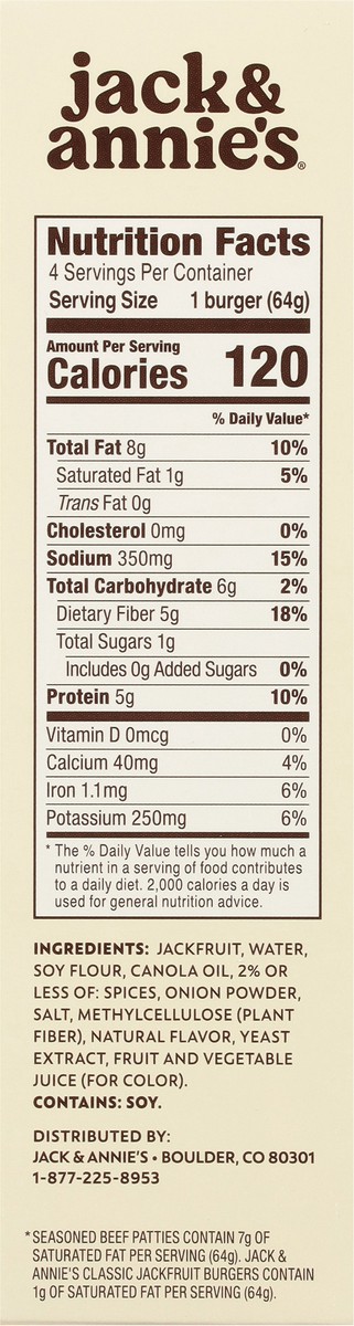 slide 10 of 15, Jack & Annie's Classic Jackfruit Burgers 4 ea, 4 ct