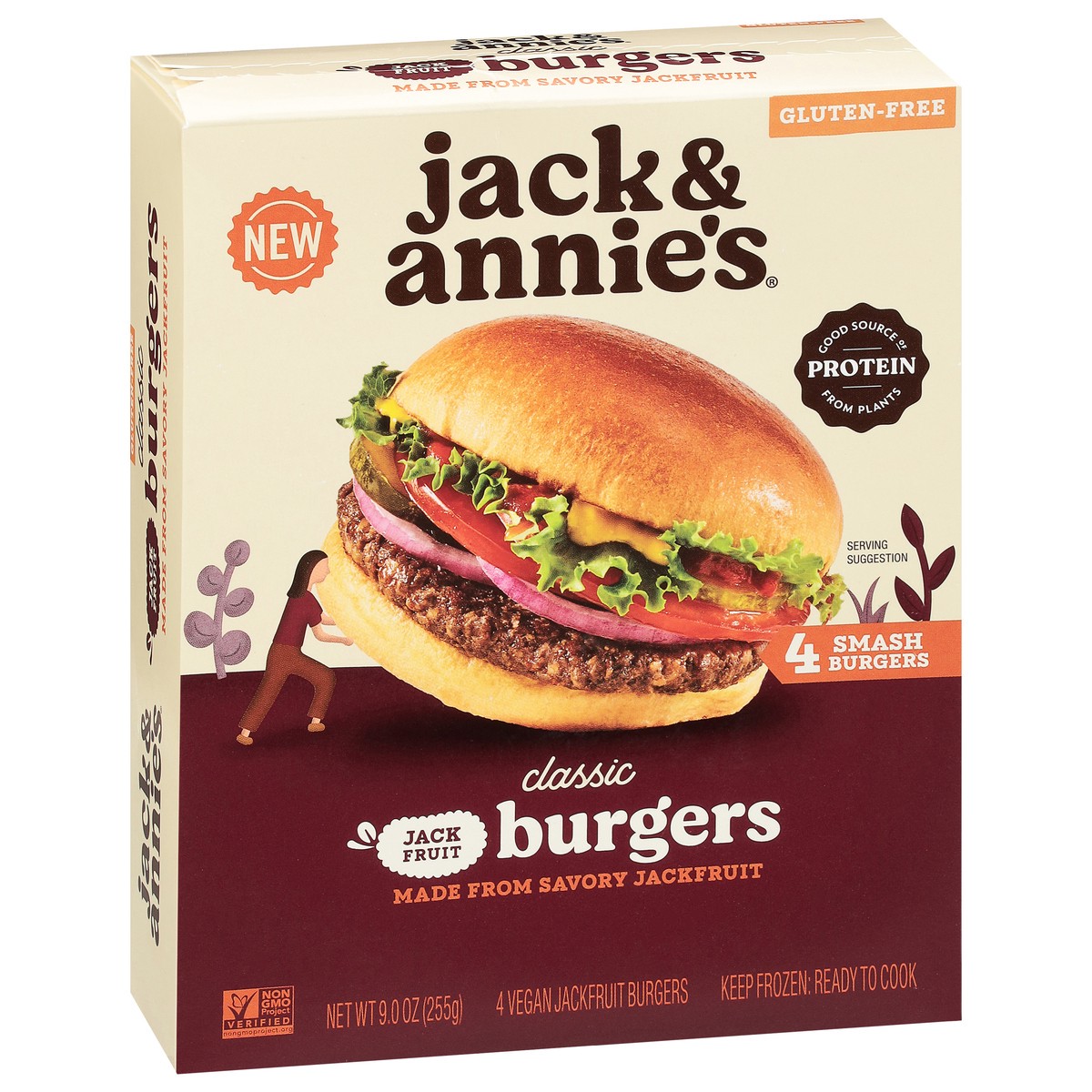 slide 3 of 15, Jack & Annie's Classic Jackfruit Burgers 4 ea, 4 ct