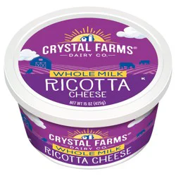 Crystal Farms Whole Milk Ricotta Cheese, 15 oz
