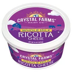 Crystal Farms Whole Milk Ricotta Cheese, 15 oz