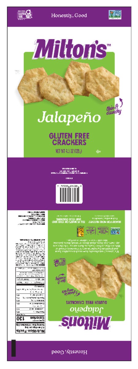 slide 3 of 9, Milton's Gluten Free Crackers - Jalapeño, 4.5oz, 4.5 oz