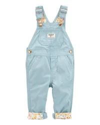 Oshkosh Baby Floral Canvas Overalls - Blue Blue 6M
