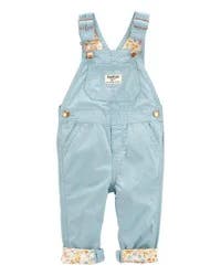 Oshkosh Baby Floral Canvas Overalls - Blue Blue 6M