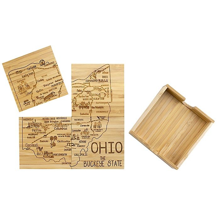 slide 1 of 2, Totally Bamboo Ohio Puzzle Coaster Set, 1 ct