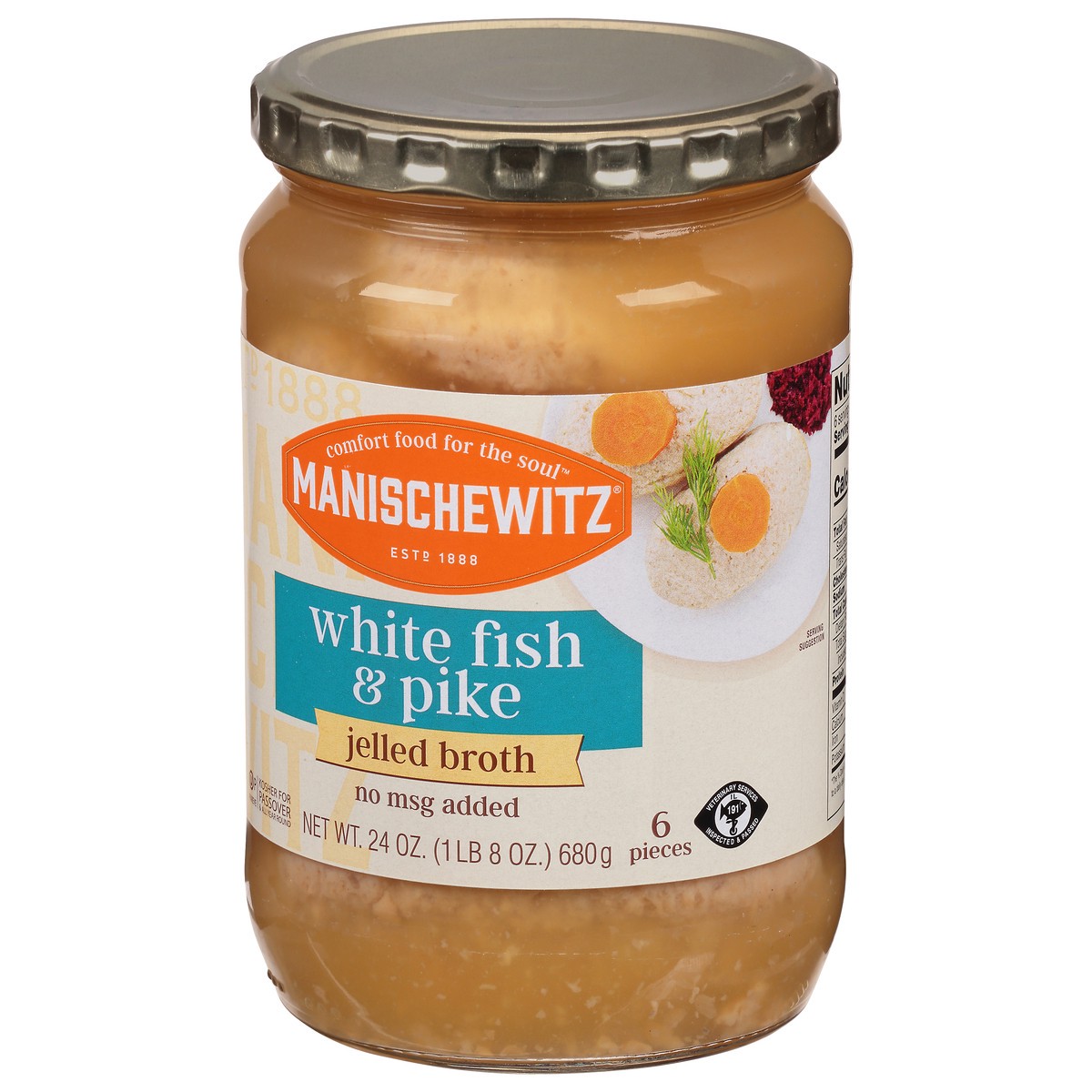 slide 2 of 9, Manischewitz Jelled Broth White Fish & Pike, 24 oz