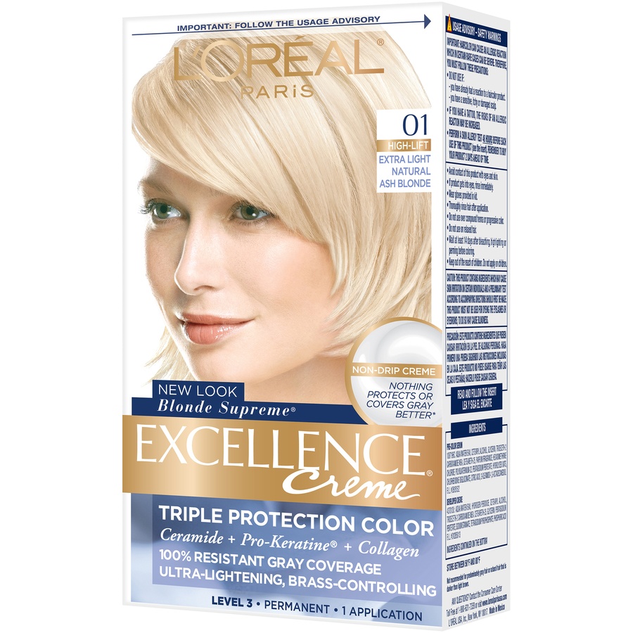 slide 4 of 7, L'Oréal Excellence Extra Light Ash Blonde 1, 1 ct