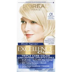 L'Oréal Excellence Triple Protection Permanent Hair Color - 6.3 fl oz - 01 Extra Light Ash Blonde - 1 Kit