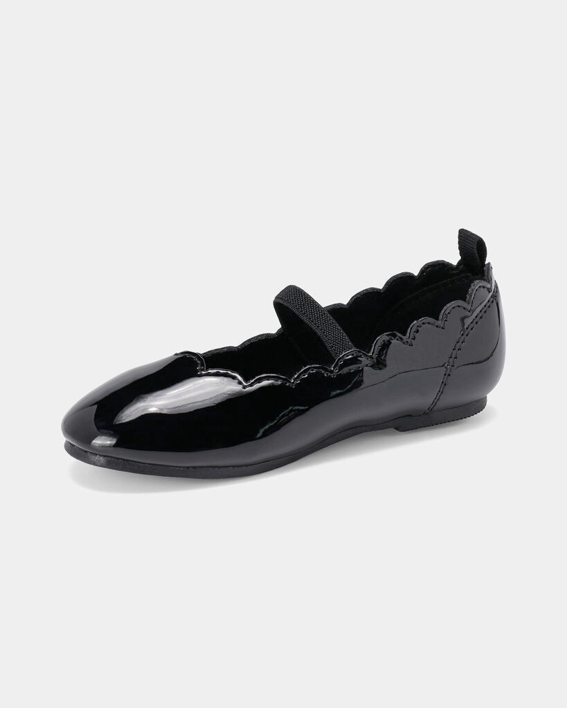 slide 3 of 6, Carter's Carters Toddler Girl Scallop Edge Shiny Dress Shoes - Black Black 6, 1 ct
